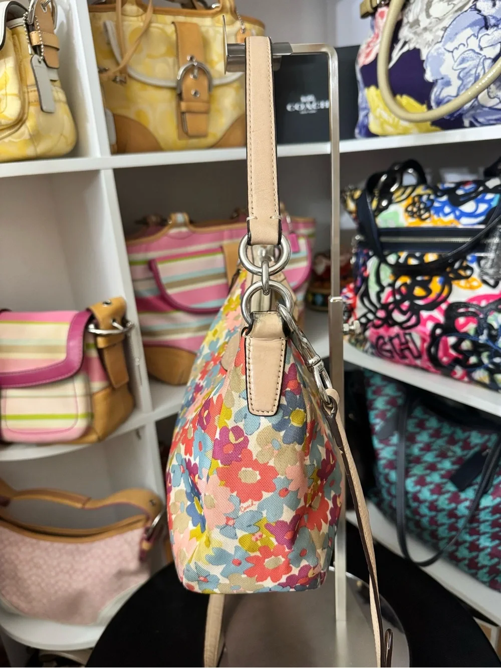 Coach Peyton Floral Canvas 2-Way Demi Bag